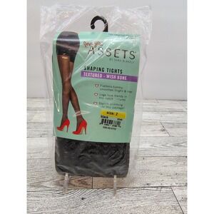 Assets by Sara Blakely Shaping Tights Textured Wish Bone Black Size‎ 2